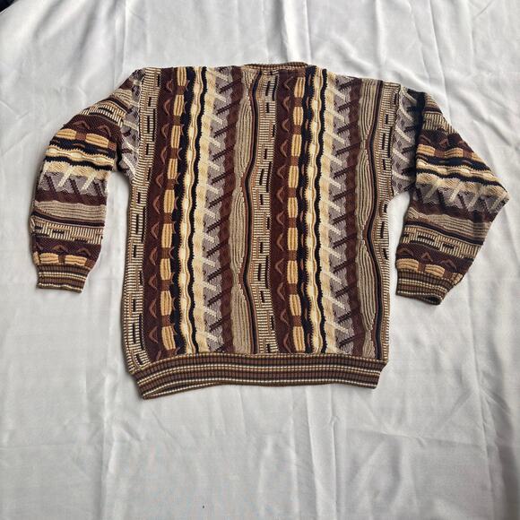 VINTAGE ABSTRACT PATTERN KNITTED PULLOVER SWEATER COOGIE STYLE MEN SIZE X - Picture 5 of 11